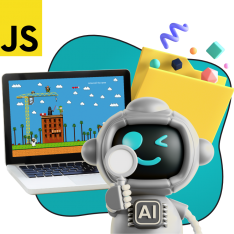 Язык программирования JavaScript + AI. Проектное обучение + геймификация + AI-помощники - КИБЕРшкола программирования для детей, компьютерные курсы для школьников, начинающих и подростков - KIBERone г. Архангельск